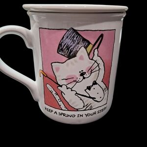 Hallmark Mug Mates Cat Design Mug with Lid/Coaster